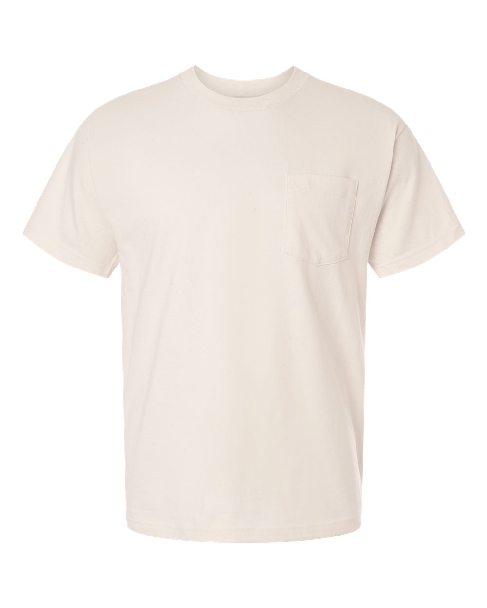 Front View of Natural Beefy-T® Pocket T-Shirt - 5190