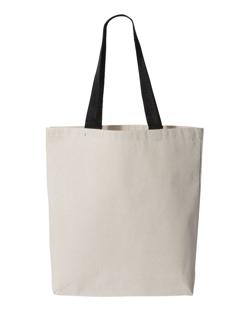 Front View of Natural/ Black 11L Canvas Tote with Contrast-Color Handles - Q4400