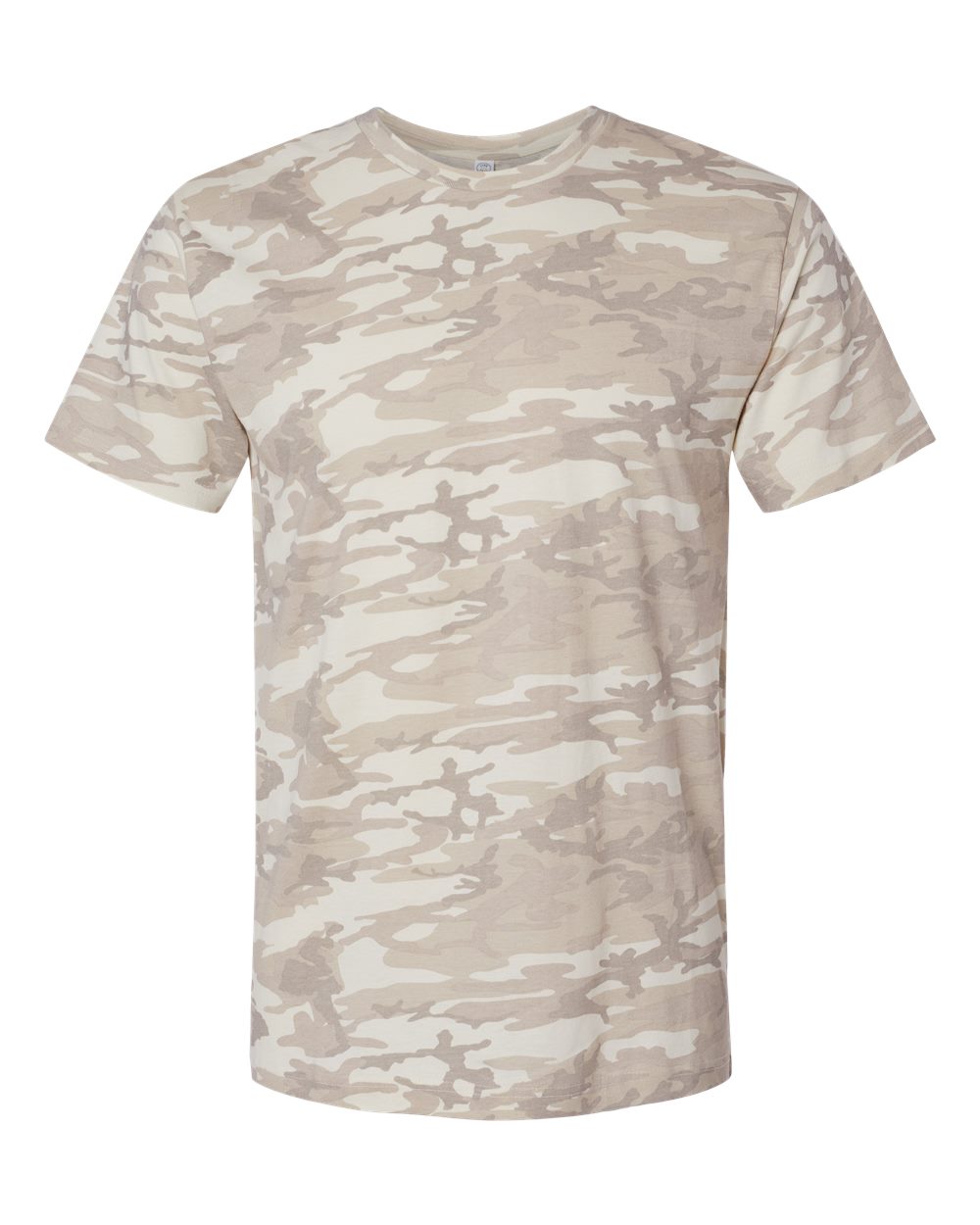 Front View of Natural Camo Fine Jersey Tee - 6901