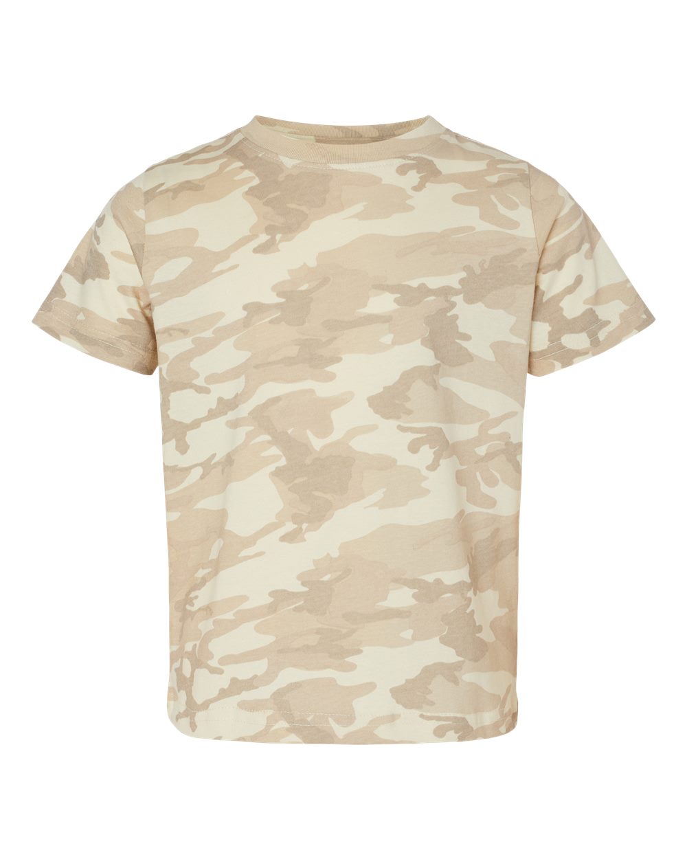 Front View of Natural Camo Toddler Fine Jersey Tee - 3321