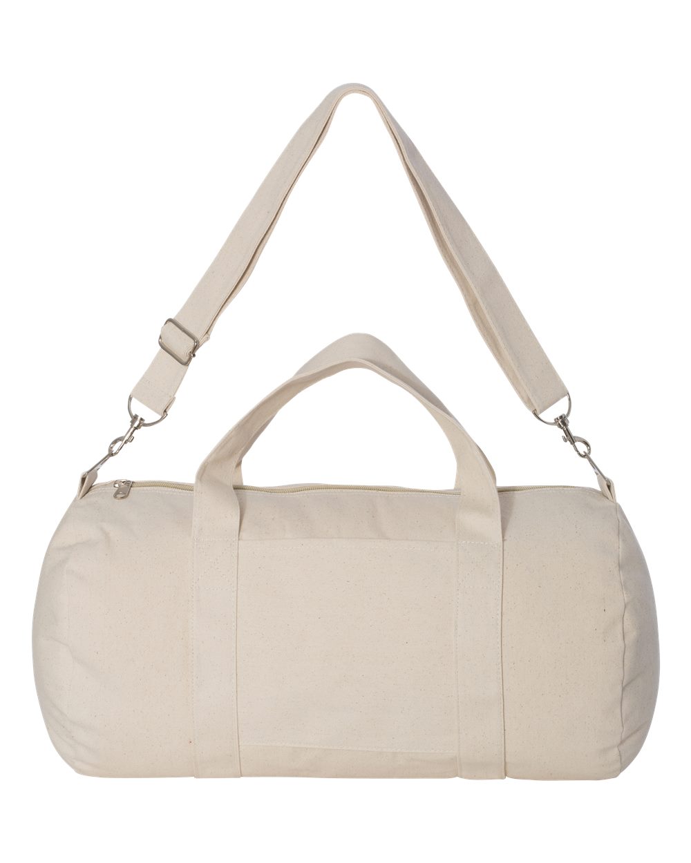 Front View of Natural Canvas Duffel Bag - 3301