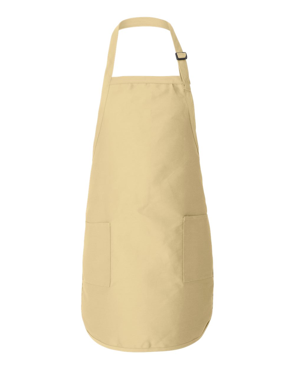 Front View of Natural Full-Length Apron with Pockets - Q4350