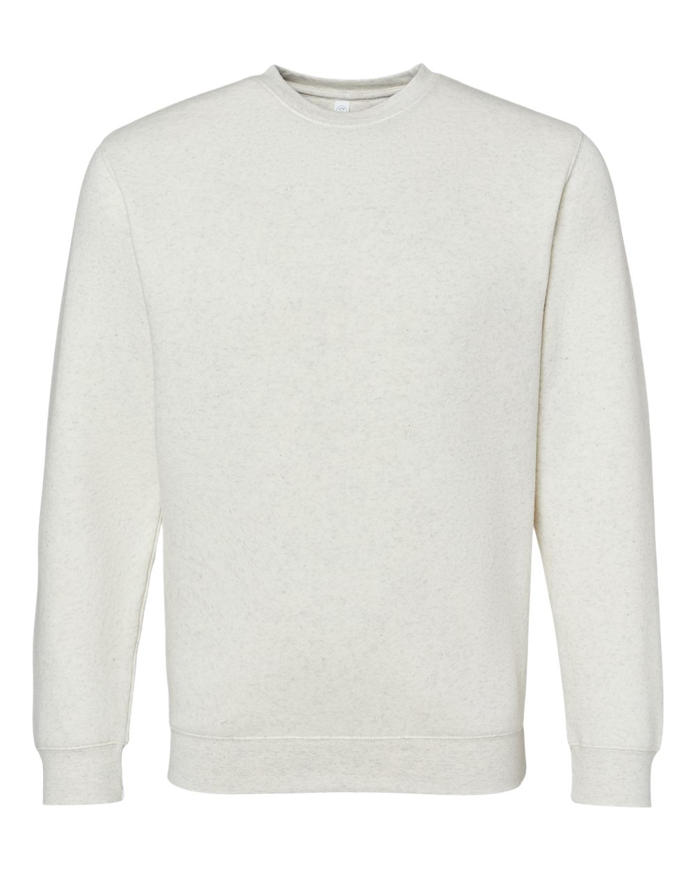 Front View of Natural Heather Elevated Fleece Crewneck Sweatshirt - 6925