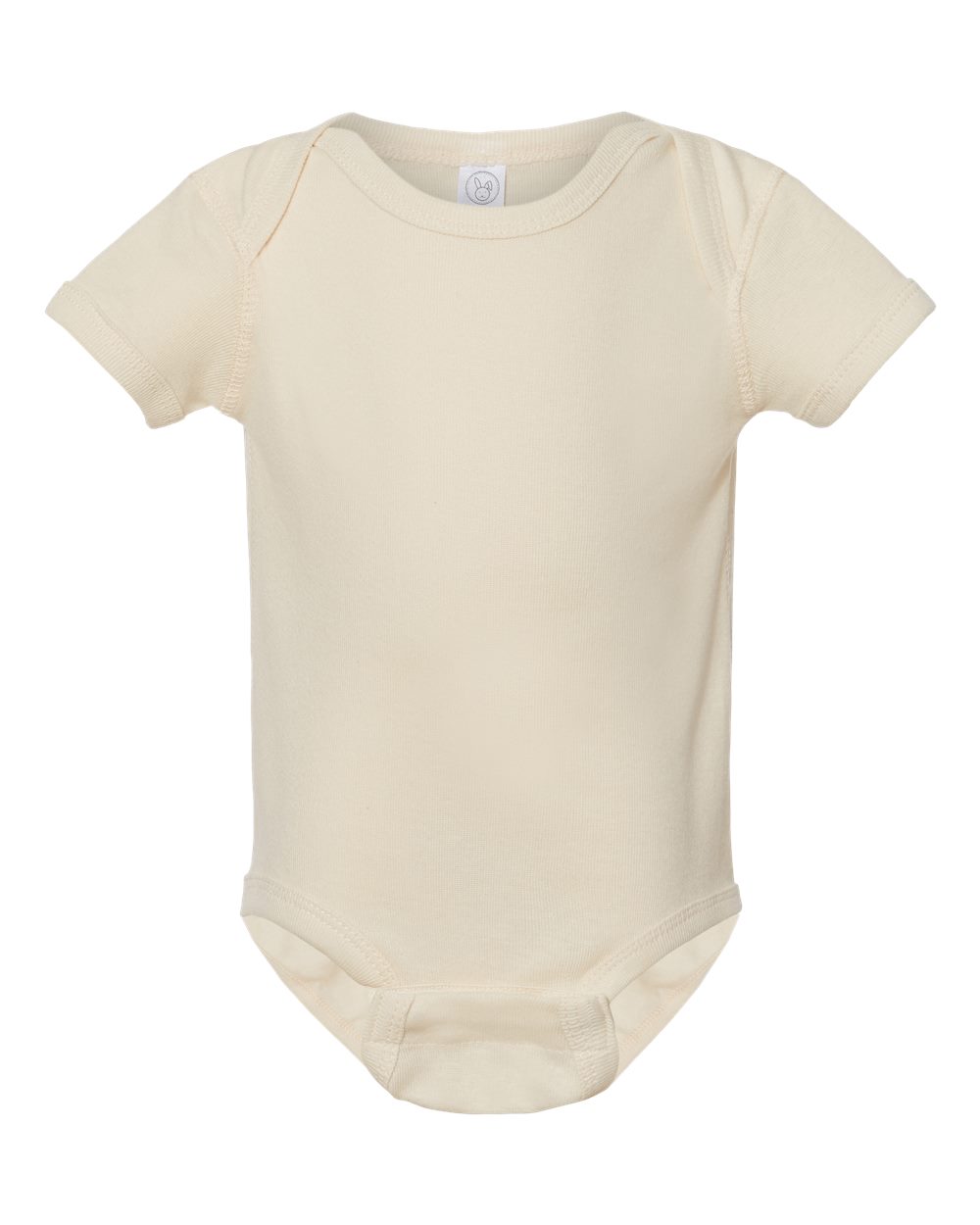 Front View of Natural Infant Baby Rib Bodysuit - 4400