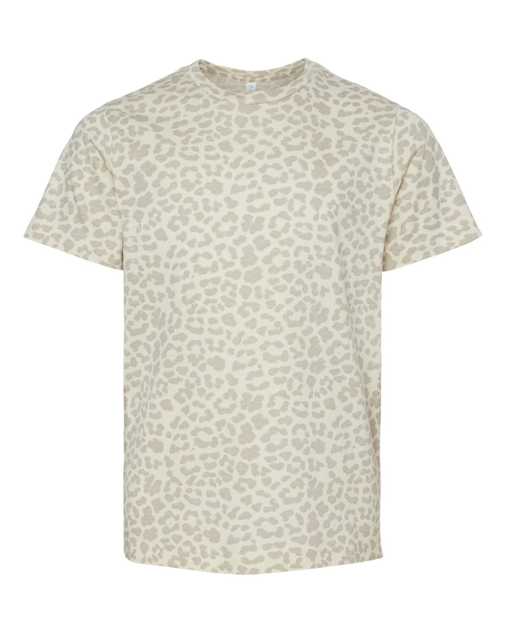 Front View of Natural Leopard Youth Fine Jersey Tee - 6101