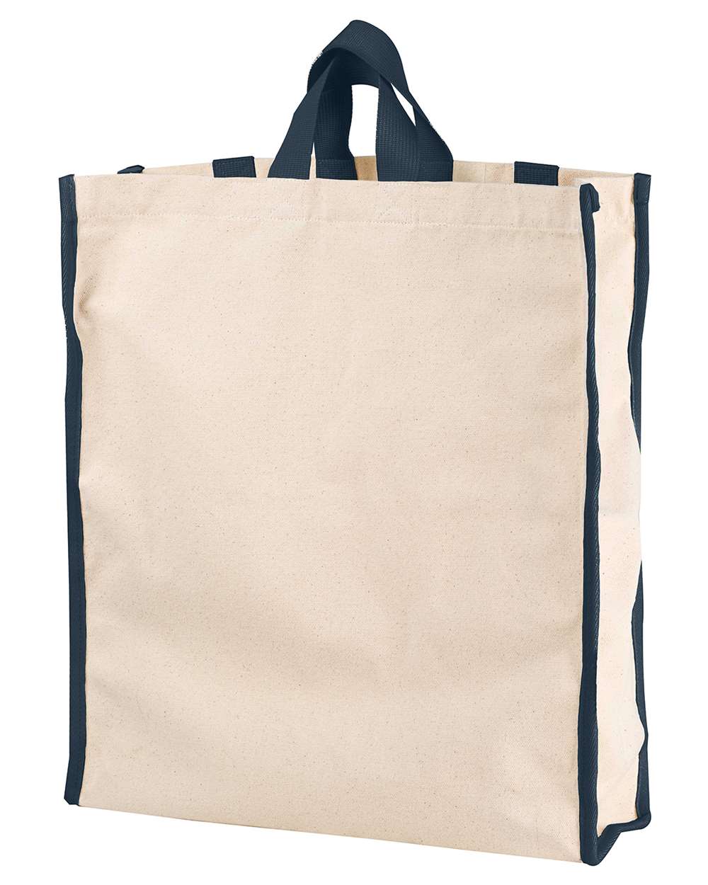 Front View of Natural/ Navy Conference Hauler Duffel - BE280