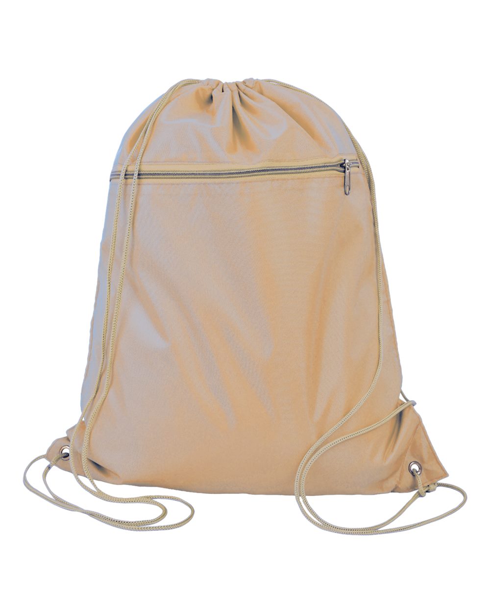 Front View of Natural Polyester Cinchpack - Q135200