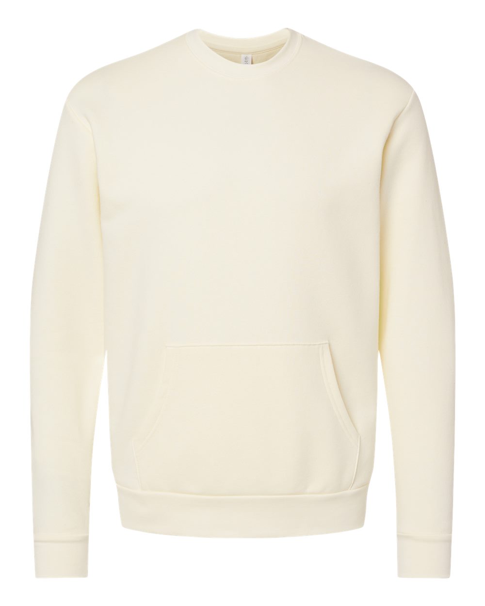 Front View of Natural Santa Barbara Pocket Crewneck Sweatshirt - 9001