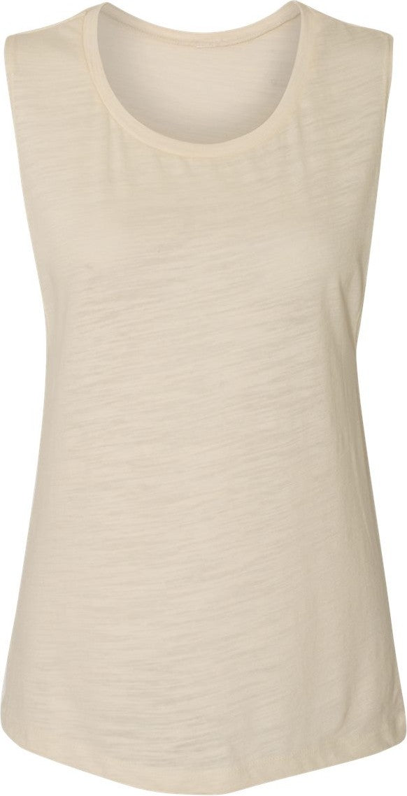 Front View of Natural Slub Women's Flowy Scoop Muscle Tank - 8803