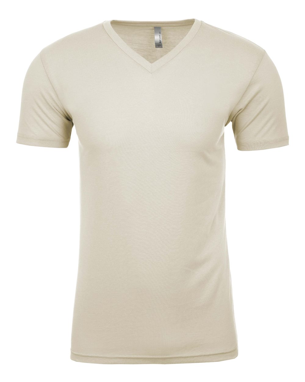 Front View of Natural Sueded V-Neck T-Shirt - 6440