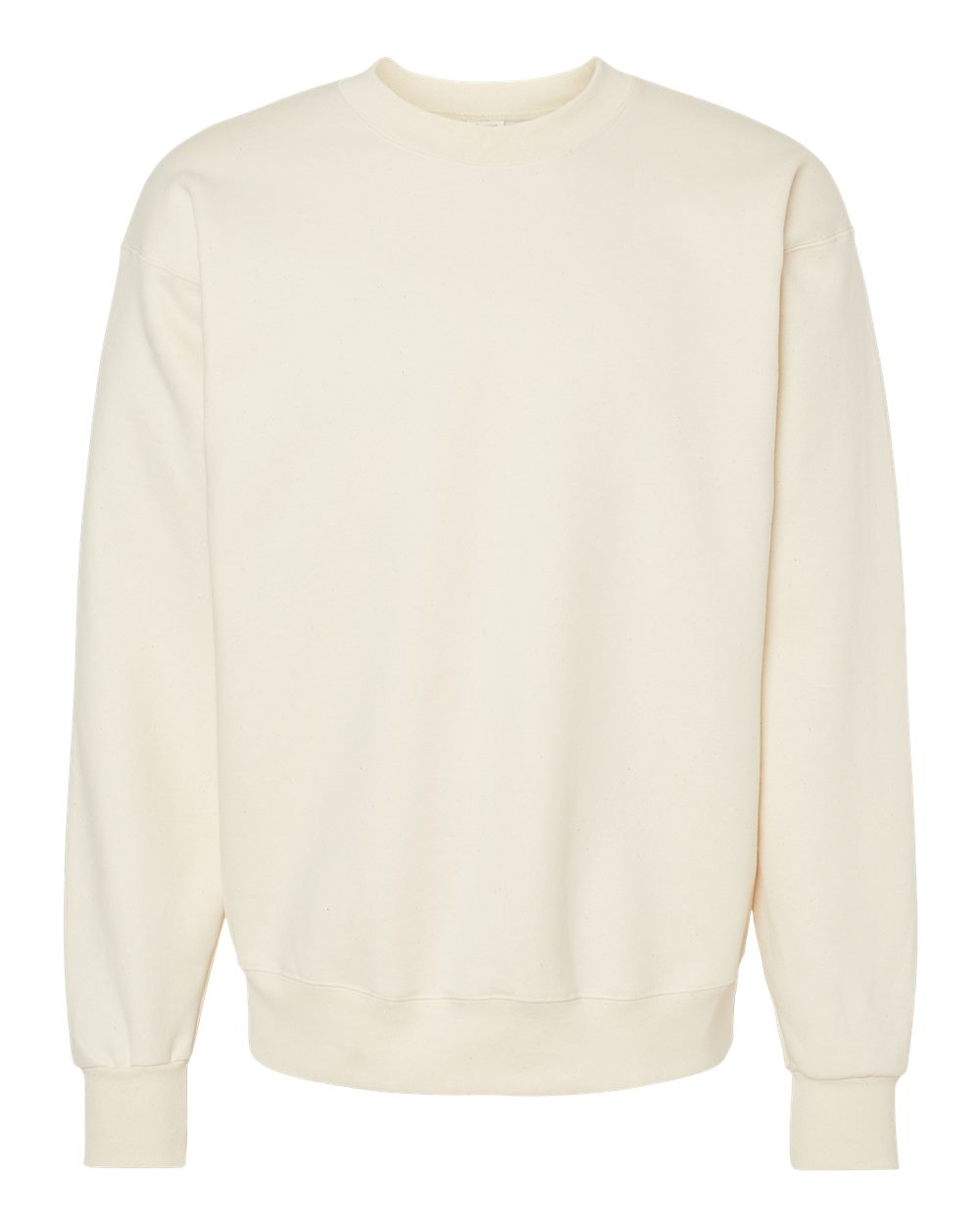 Front View of Natural Ultimate Cotton® Crewneck Sweatshirt - F260