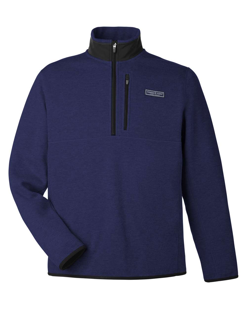 Front View of Nautical Navy Mountain Sweaterfleece Quarter-Zip Pullover - K004694