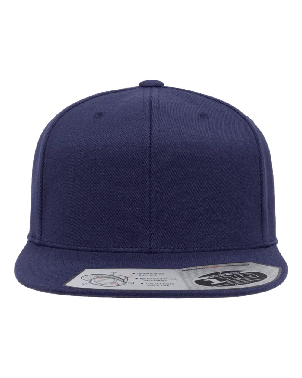 Front View of Navy 110® Snapback Cap - 110F