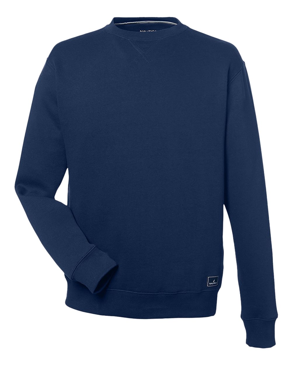 Front View of Navy Anchor Fleece Crewneck Sweatshirt - N17175