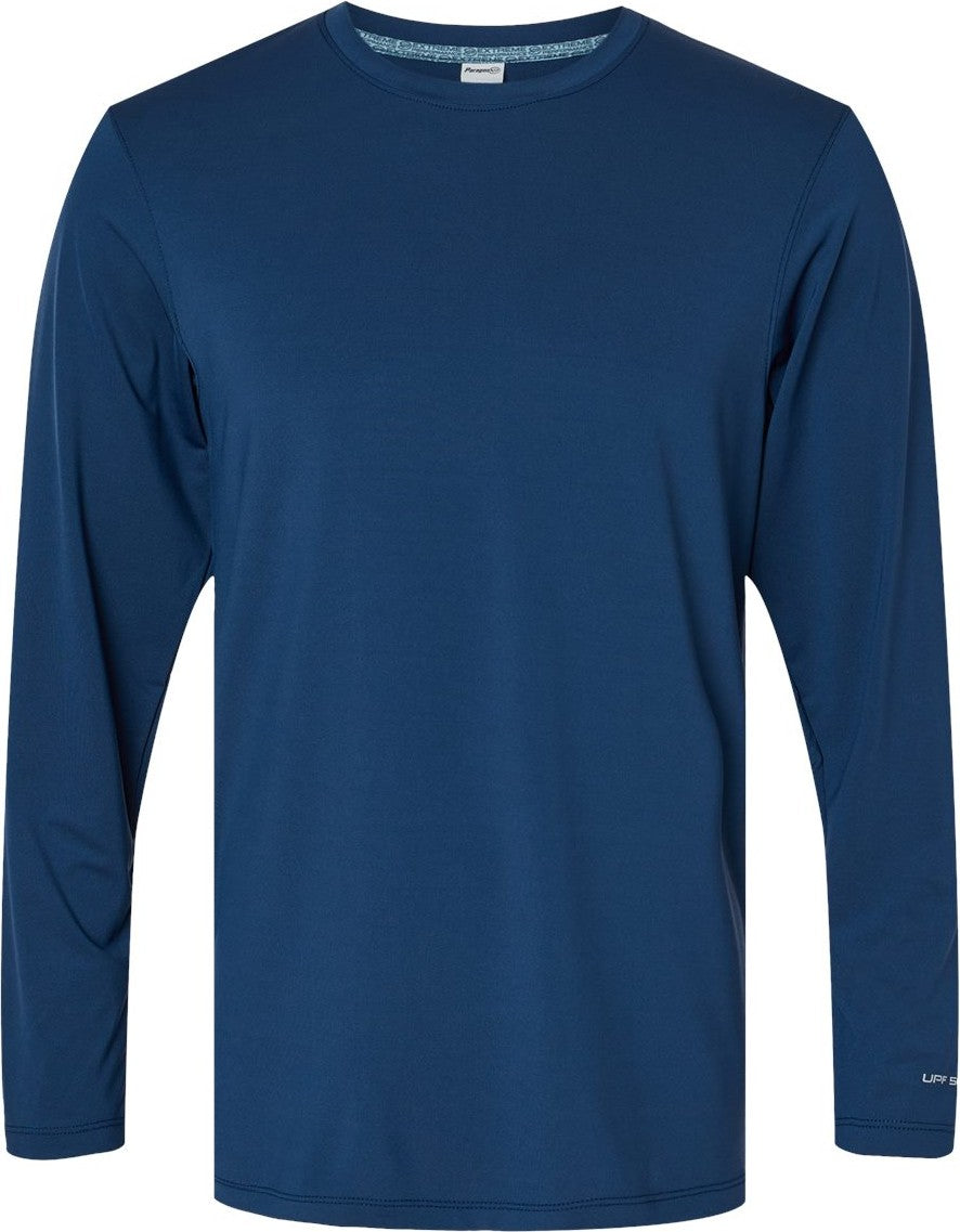 Front View of Navy Aruba Extreme Performance Long Sleeve T-Shirt - 222
