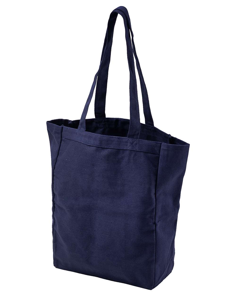 Front View of Navy Canvas Book Tote - BE008