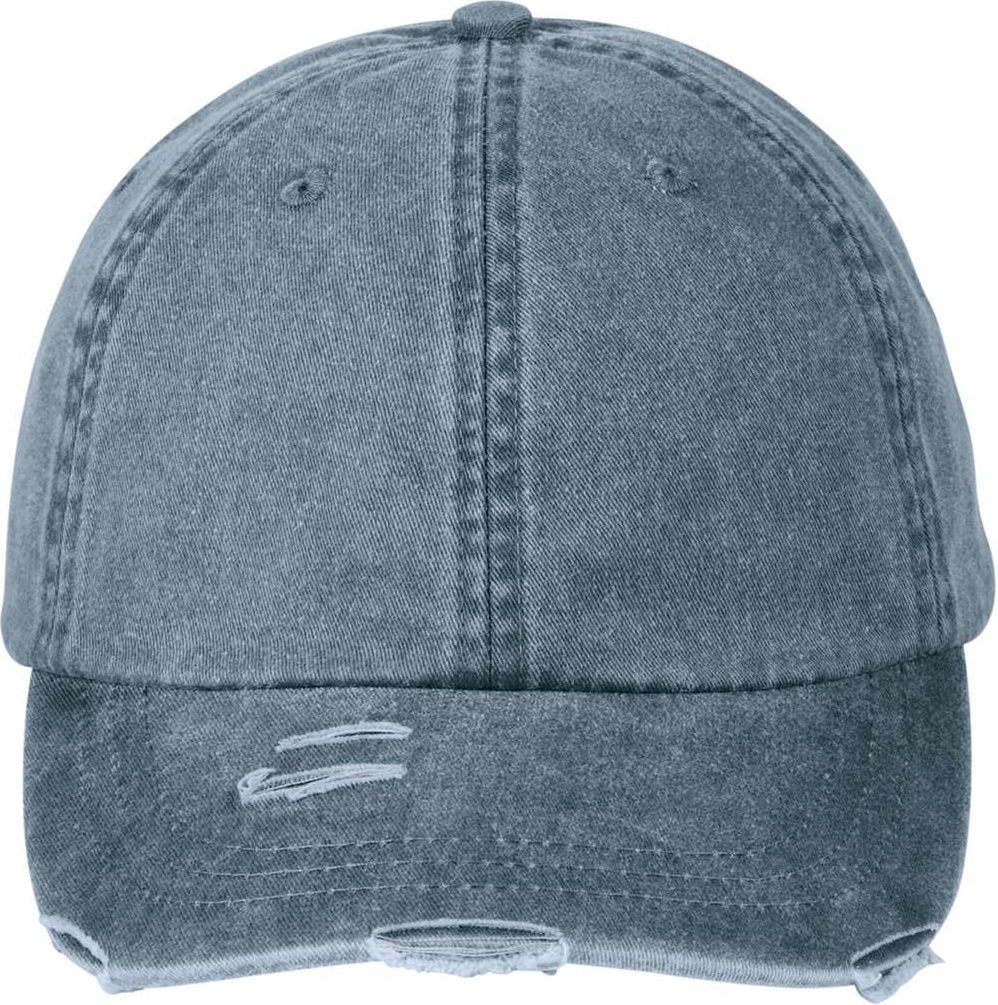 Front View of Navy Classic Pigment Distressed Cap - LP108