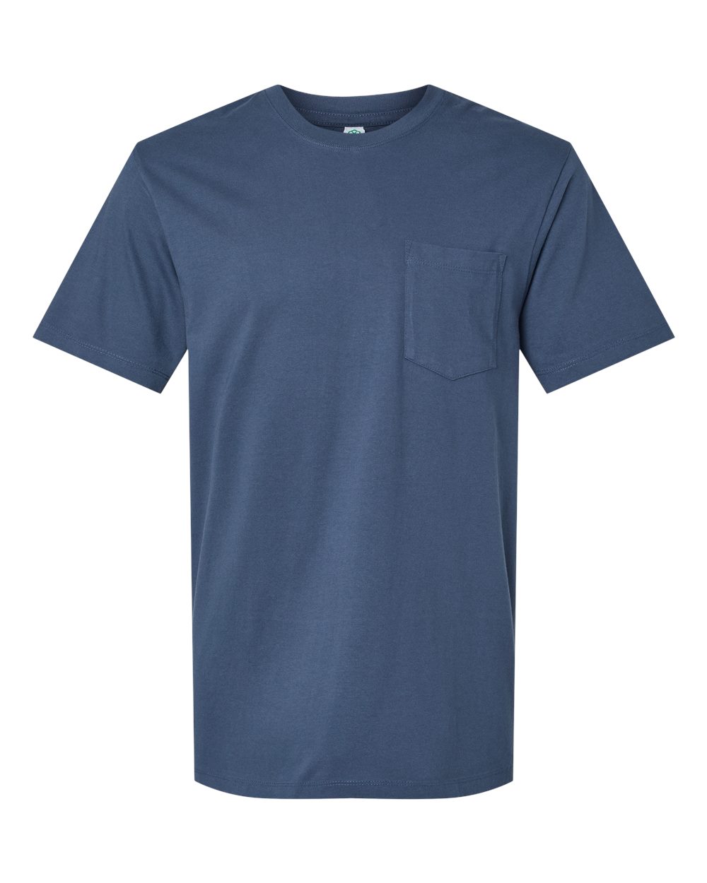 Front View of Navy Classic Pocket T-Shirt - 210