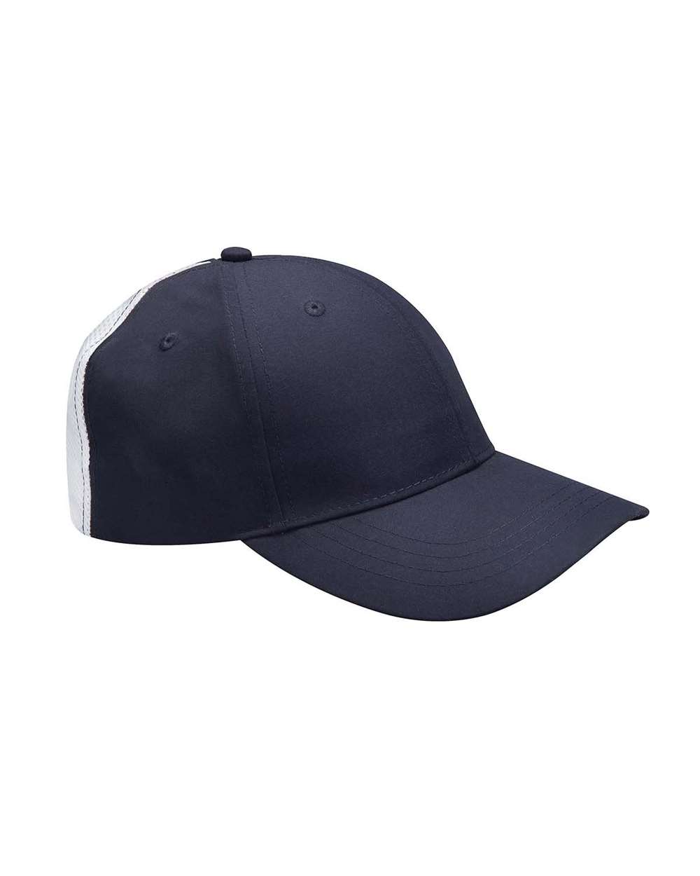 Front View of Navy Contrast Back Stripe Clubhouse Cap - PE105