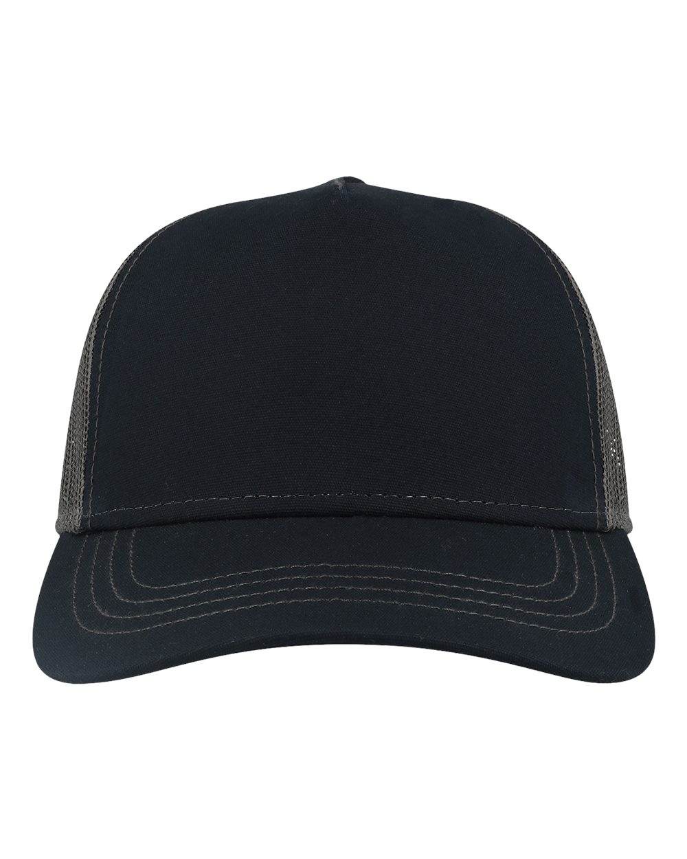 Front View of Navy/ Dark Grey Sustainable Canvas Cap - RAPPER