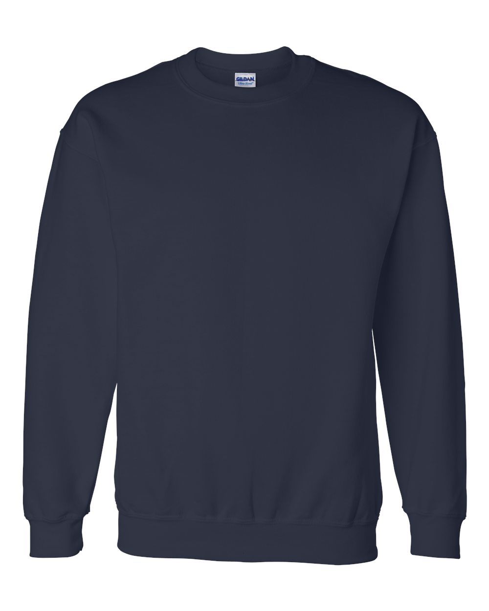 Front View of Navy DryBlend® Crewneck Sweatshirt - 12000