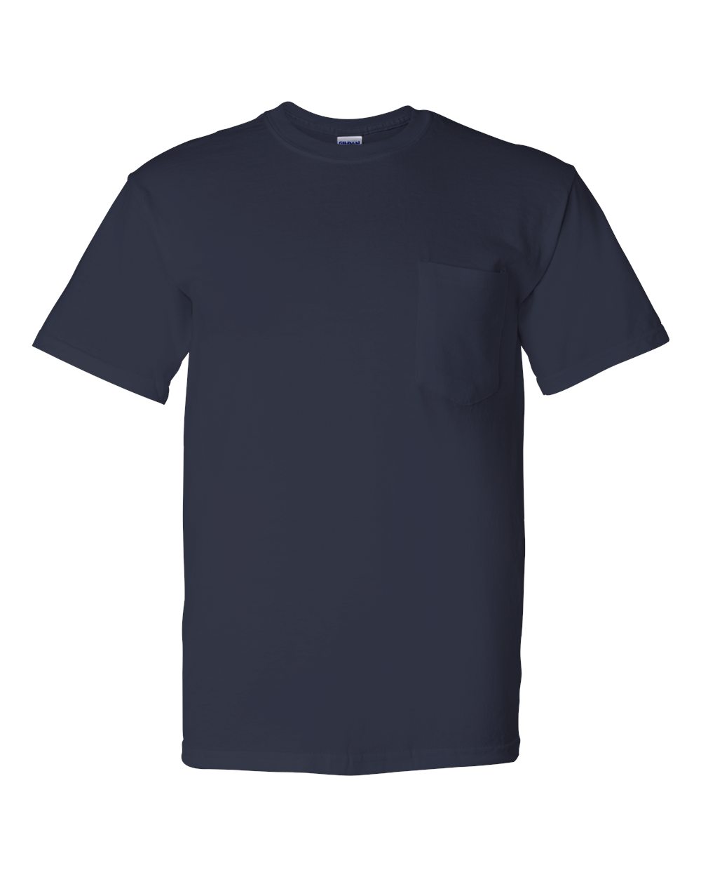 Front View of Navy DryBlend® Pocket T-Shirt - 8300