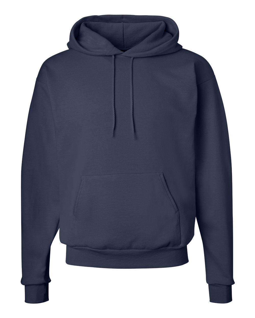 Front View of Navy Ecosmart® Hooded Sweatshirt - P170