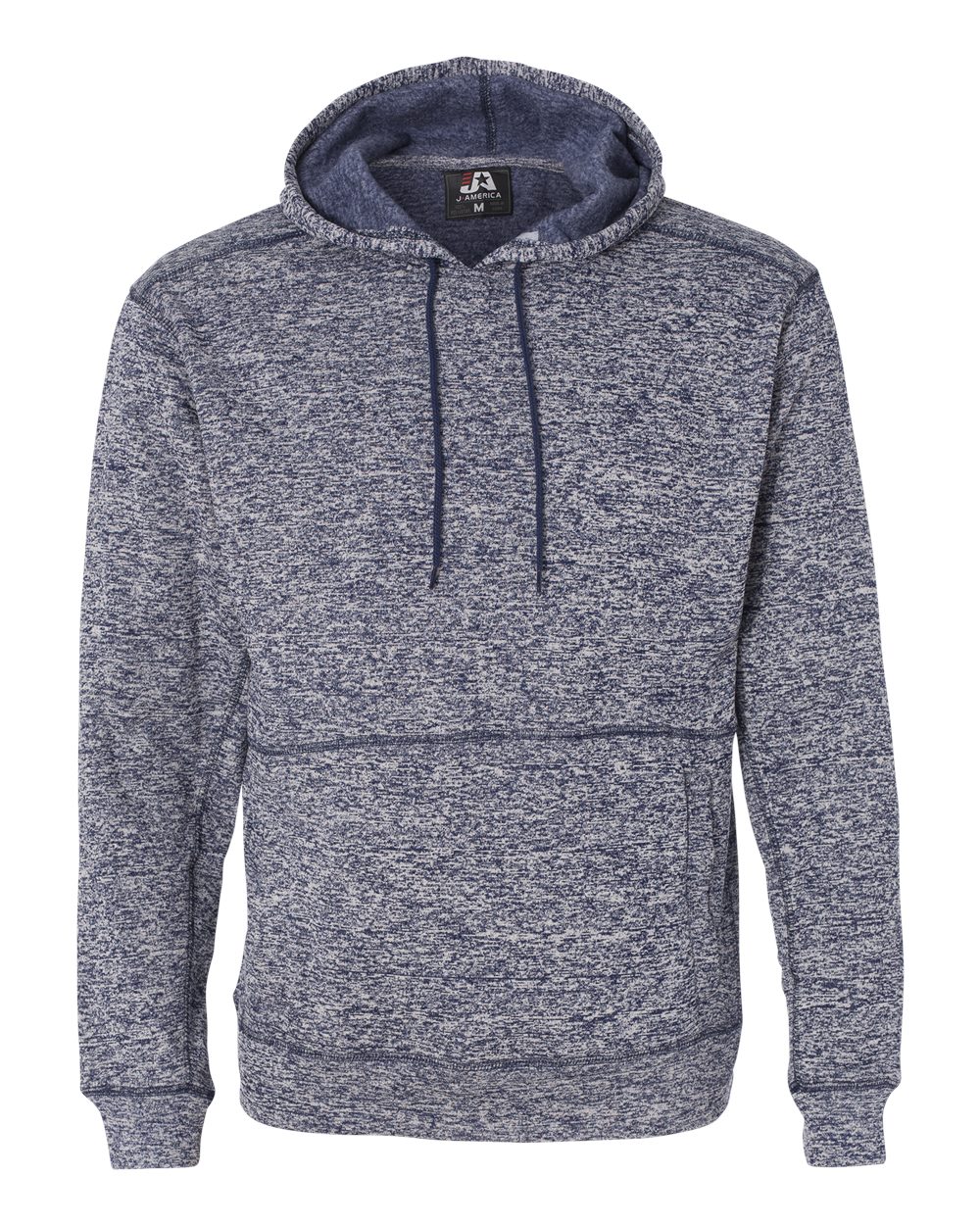 Front View of Navy Fleck Cosmic Fleece Hooded Sweatshirt - 8613
