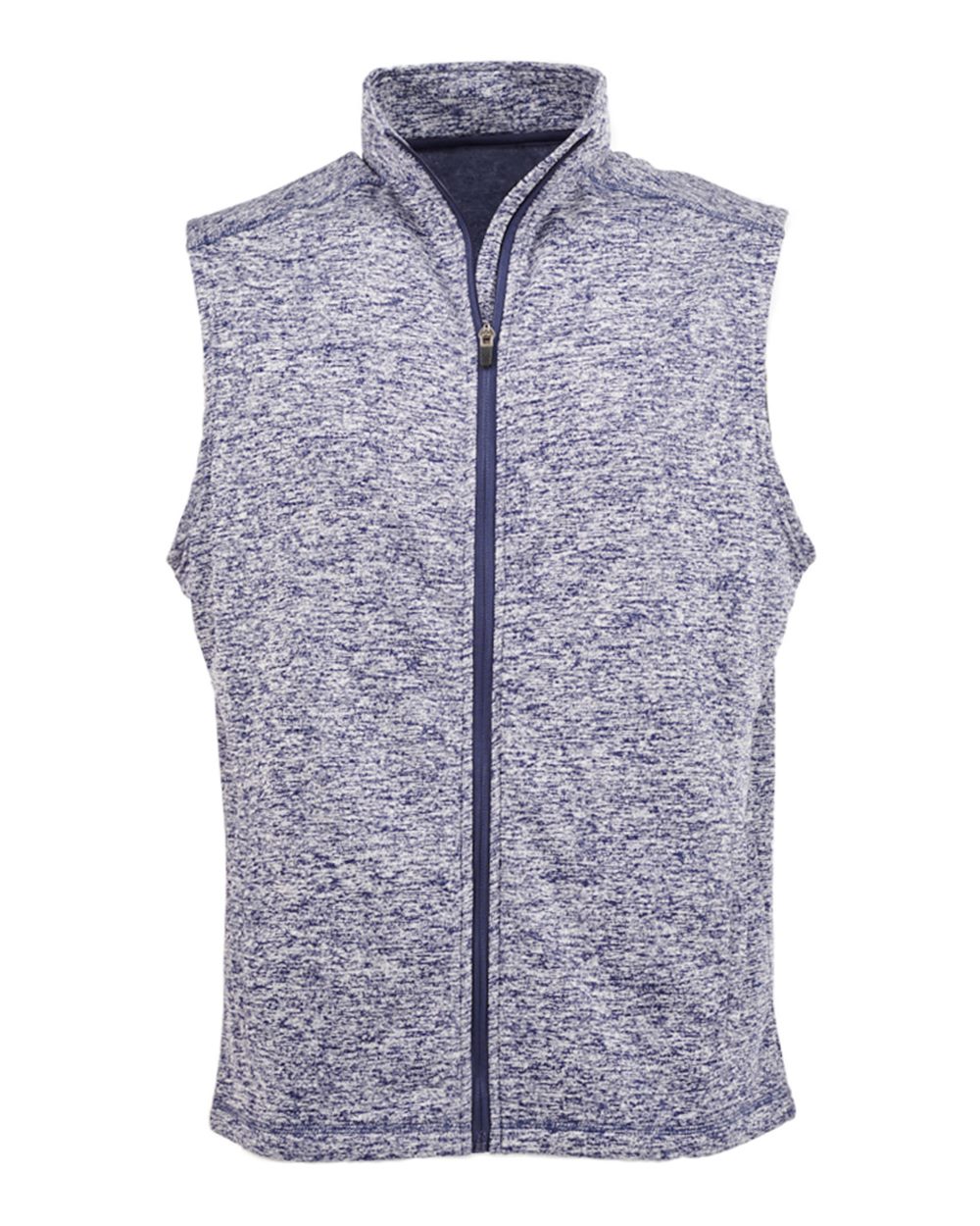 Front View of Navy Fleck Cosmic Fleece Vest - 8631