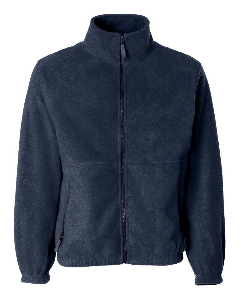 Front View of Navy Fleece Full-Zip Jacket - 3061