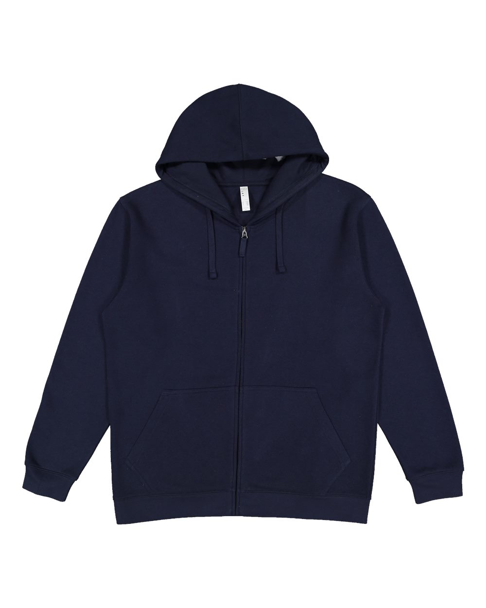 Front View of Navy Full-Zip Fleece Hoodie - 6927