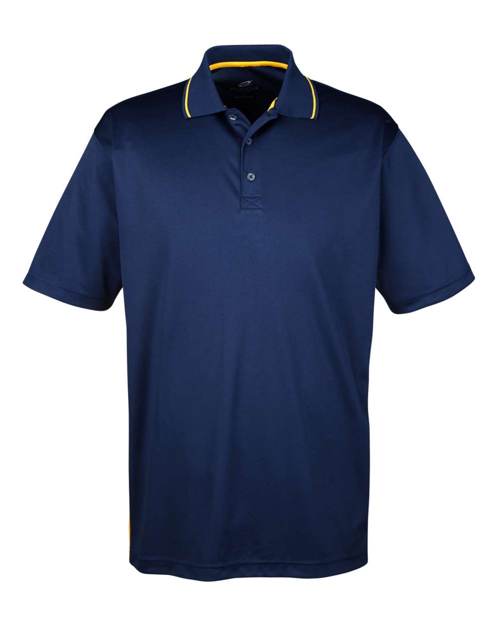 Front View of Navy/ Gold Men's Cool & Dry Sport Two-Tone Polo - 8406
