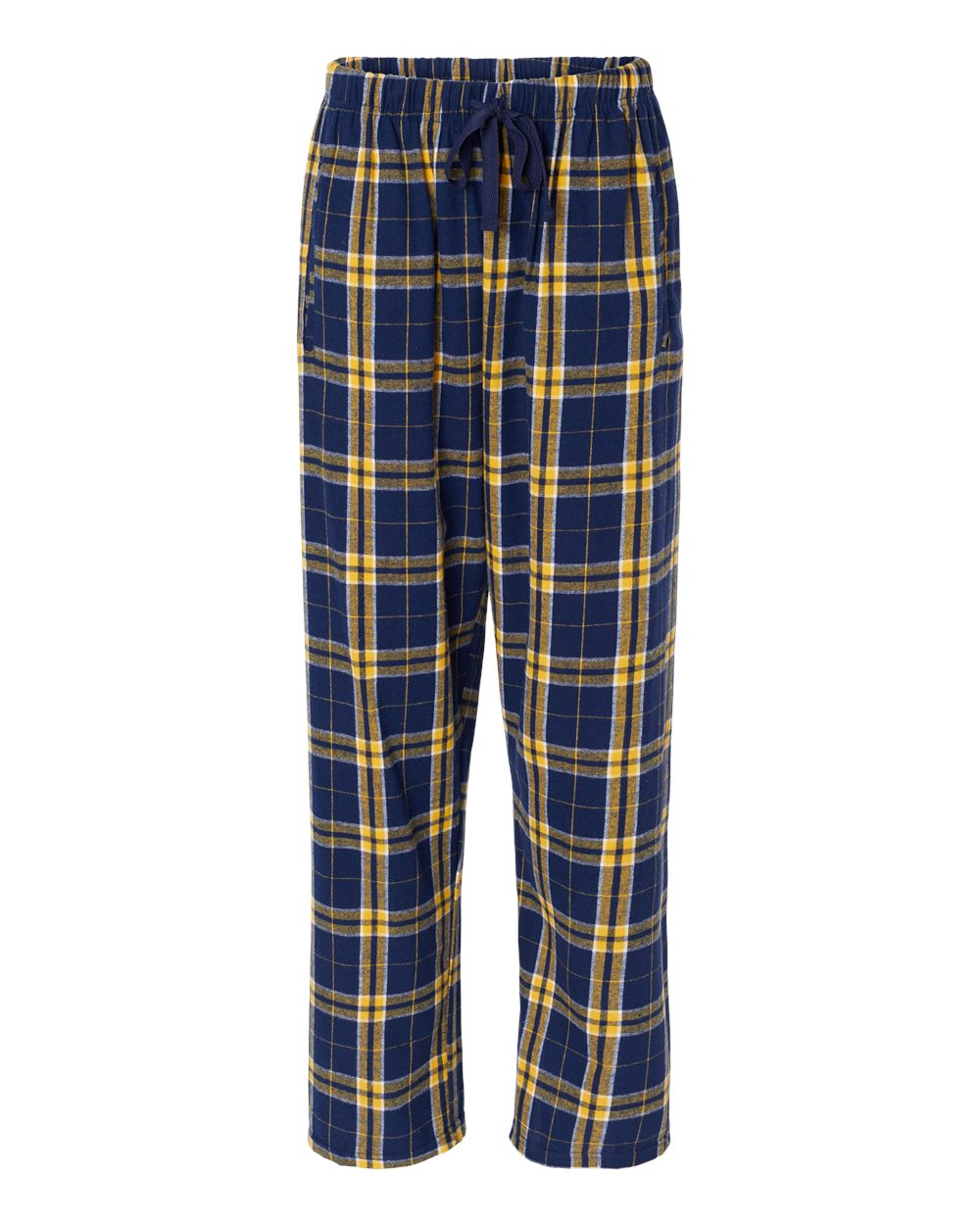 Front View of Navy/ Gold Women's Haley Flannel Pants - BW6620