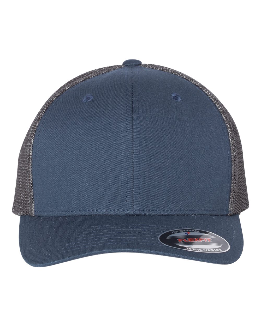 Front View of Navy/ Graphite Trucker Cap - 6511