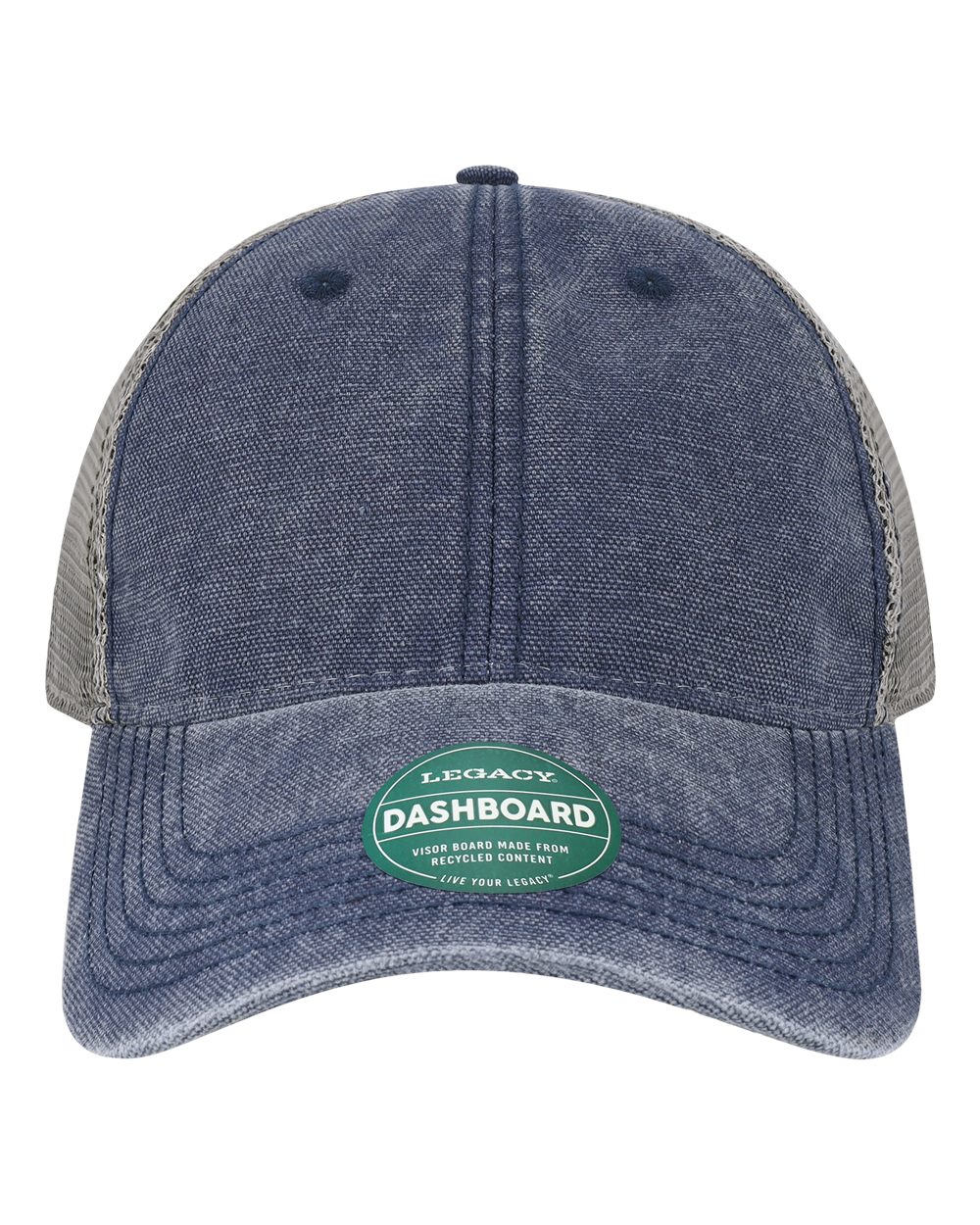Front View of Navy/ Grey Dashboard Trucker Cap - DTA