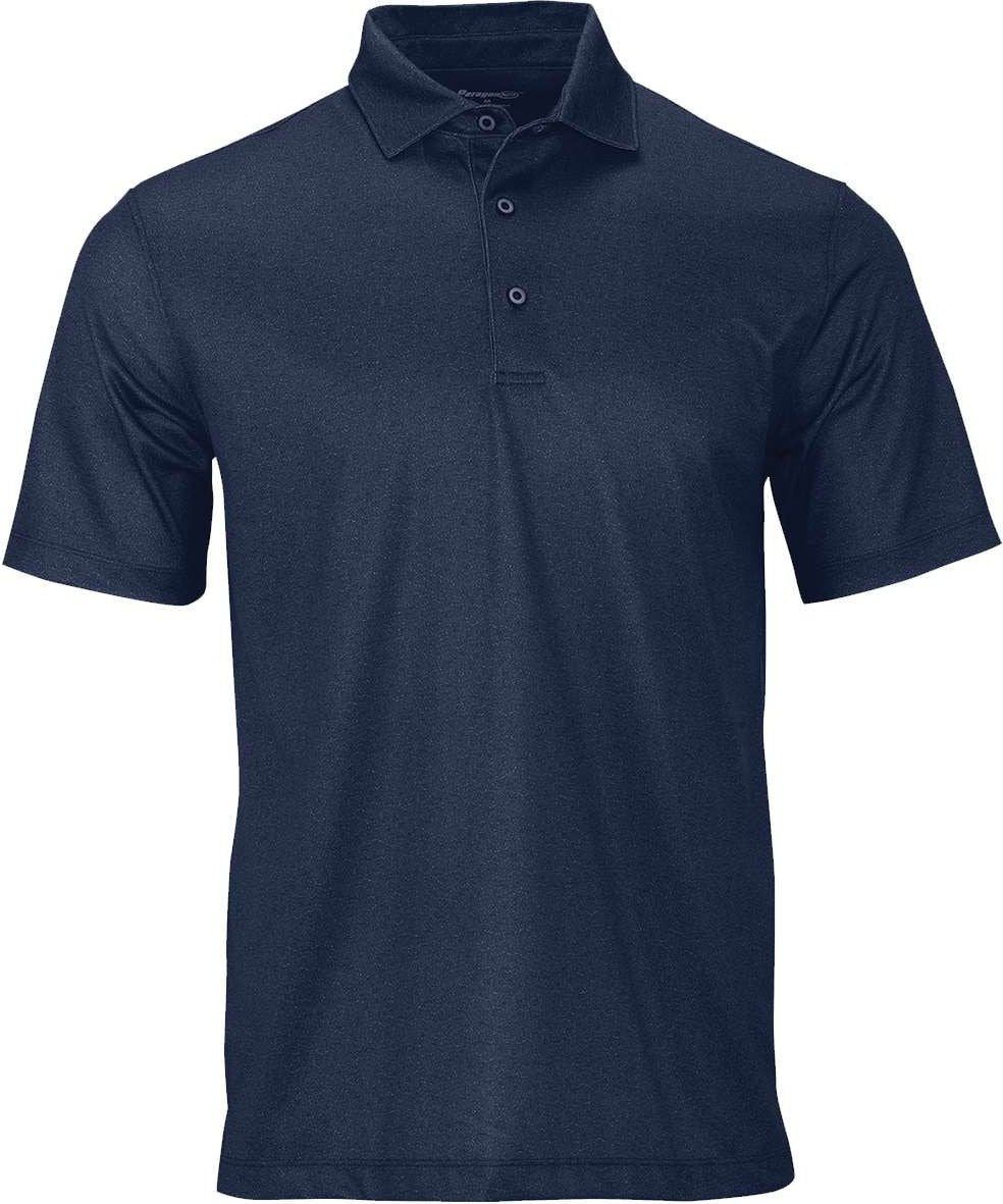 Front View of Navy Heather Derby Sublimated Heathered Polo - 152