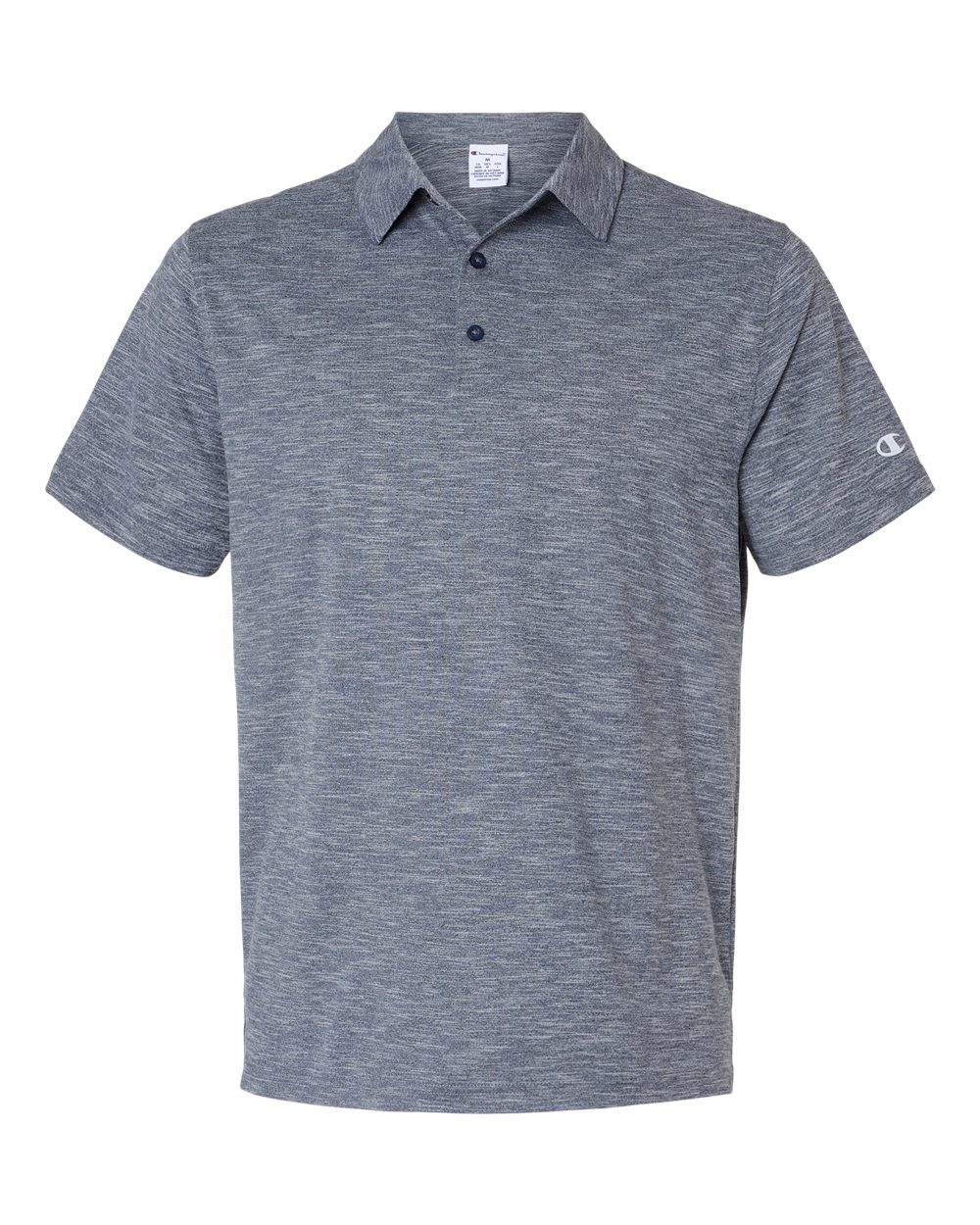 Front View of Navy Heather Sport Polo - CHP115