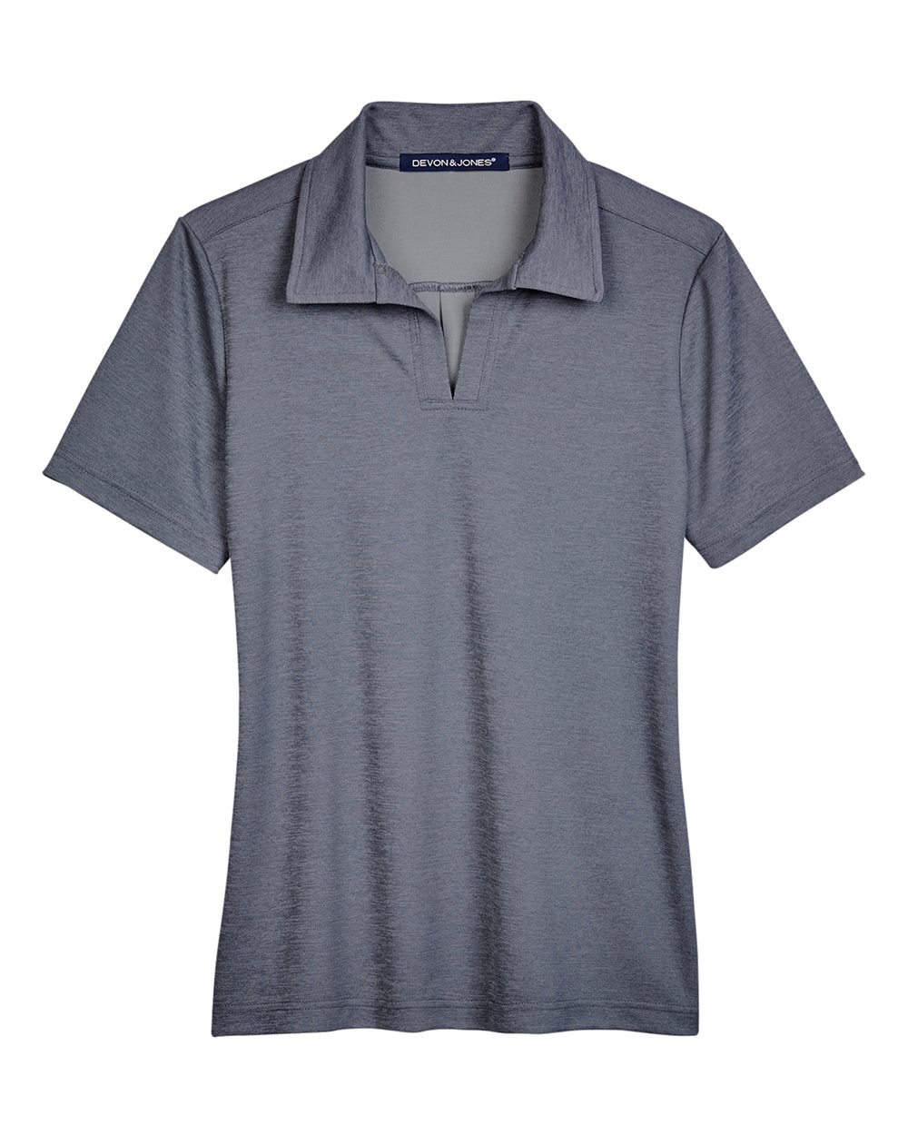 Front View of Navy Heather Women's CrownLux Performance® Address Melange Polo - DG22W