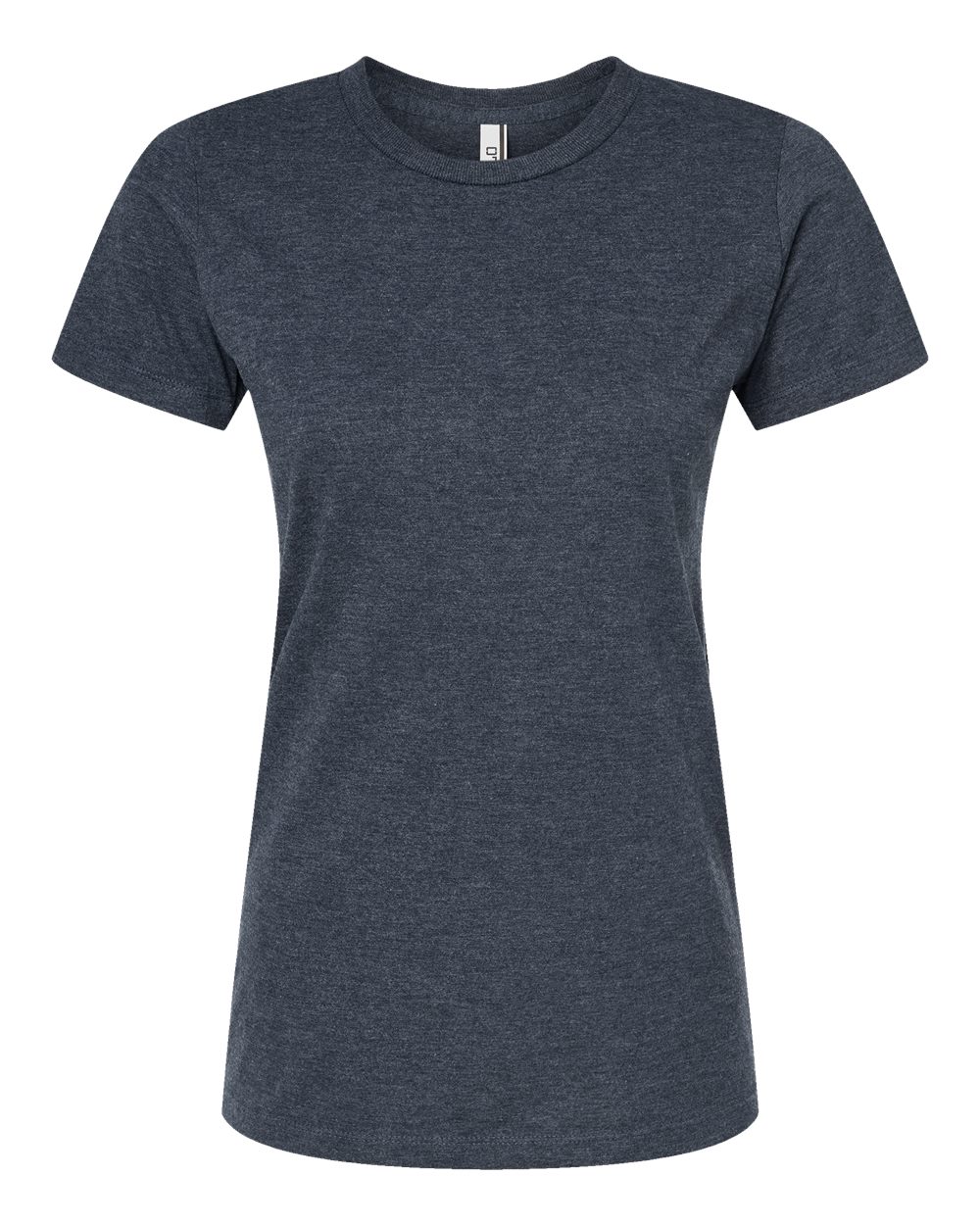 Front View of Navy Heather Women's Premium Cotton Blend T-Shirt - 542