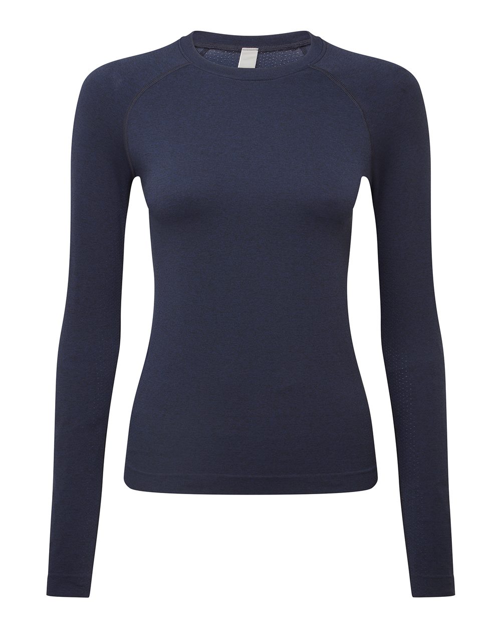 Front View of Navy Heather Women's Unstoppable Long Sleeve Fresh Underscrub Base Layer - NN370