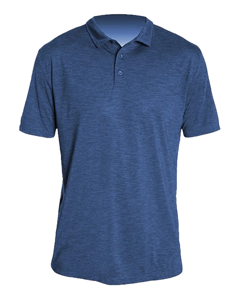 Front View of Navy Heathered Low Pro Tech Polo - MPLPRS0