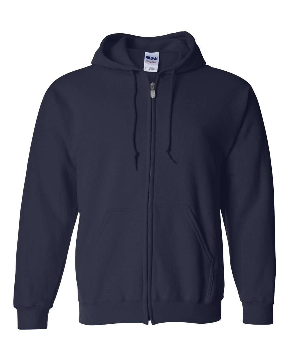 Front View of Navy Heavy Blend™ Full-Zip Hooded Sweatshirt - 18600