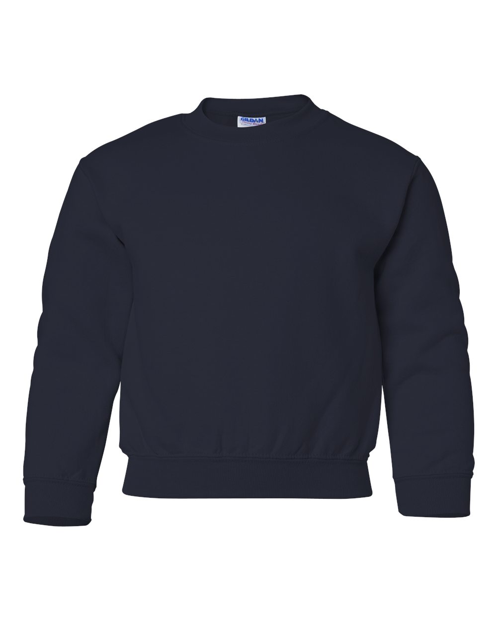 Front View of Navy Heavy Blend™ Youth Sweatshirt - 18000B