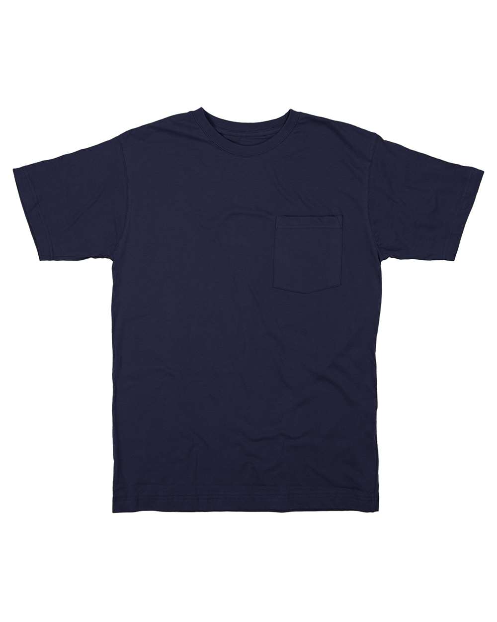 Front View of Navy Heavyweight Pocket T-Shirt - BSM16