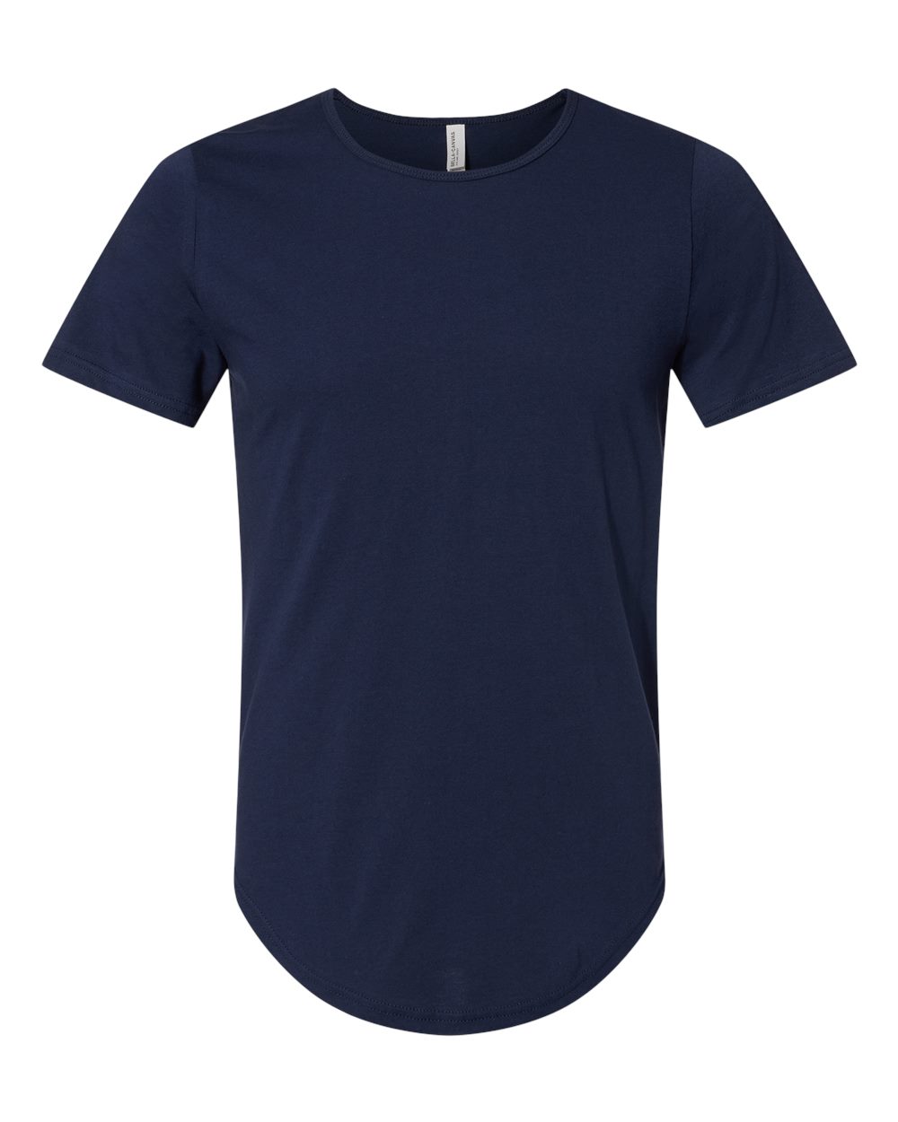 Front View of Navy Jersey Curved Hem Tee - 3003