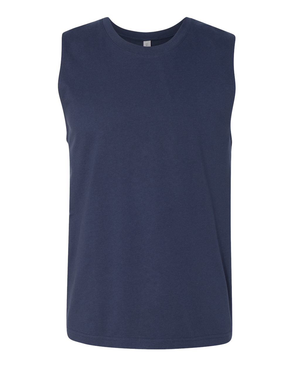 Front View of Navy Jersey Muscle Tank - 3483