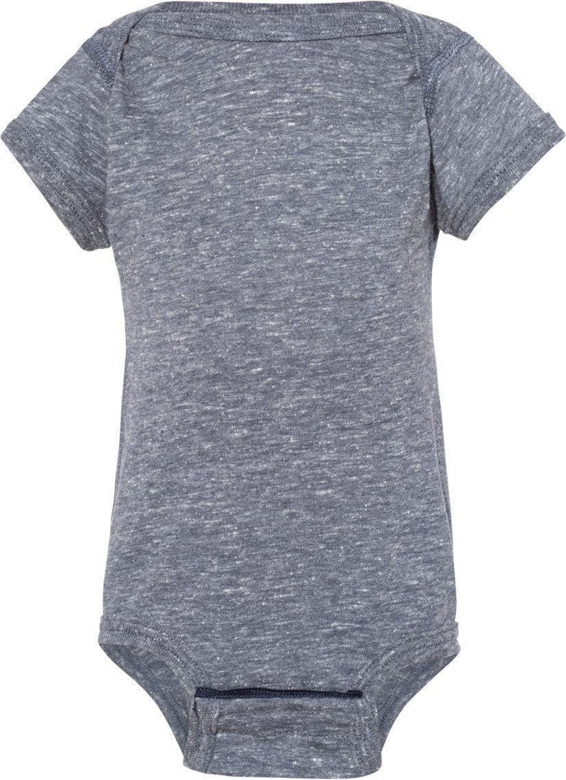 Front View of Navy Melange Infant Harborside Mélange Bodysuit - 4491