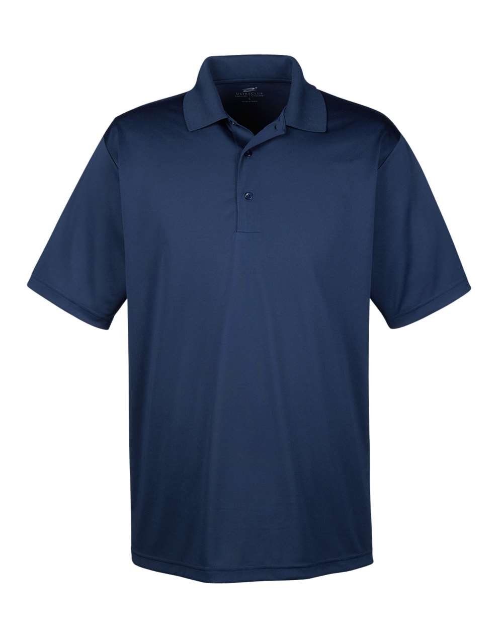 Front View of Navy Men's Cool & Dry 8-Star Elite Performance Interlock Polo - 8610
