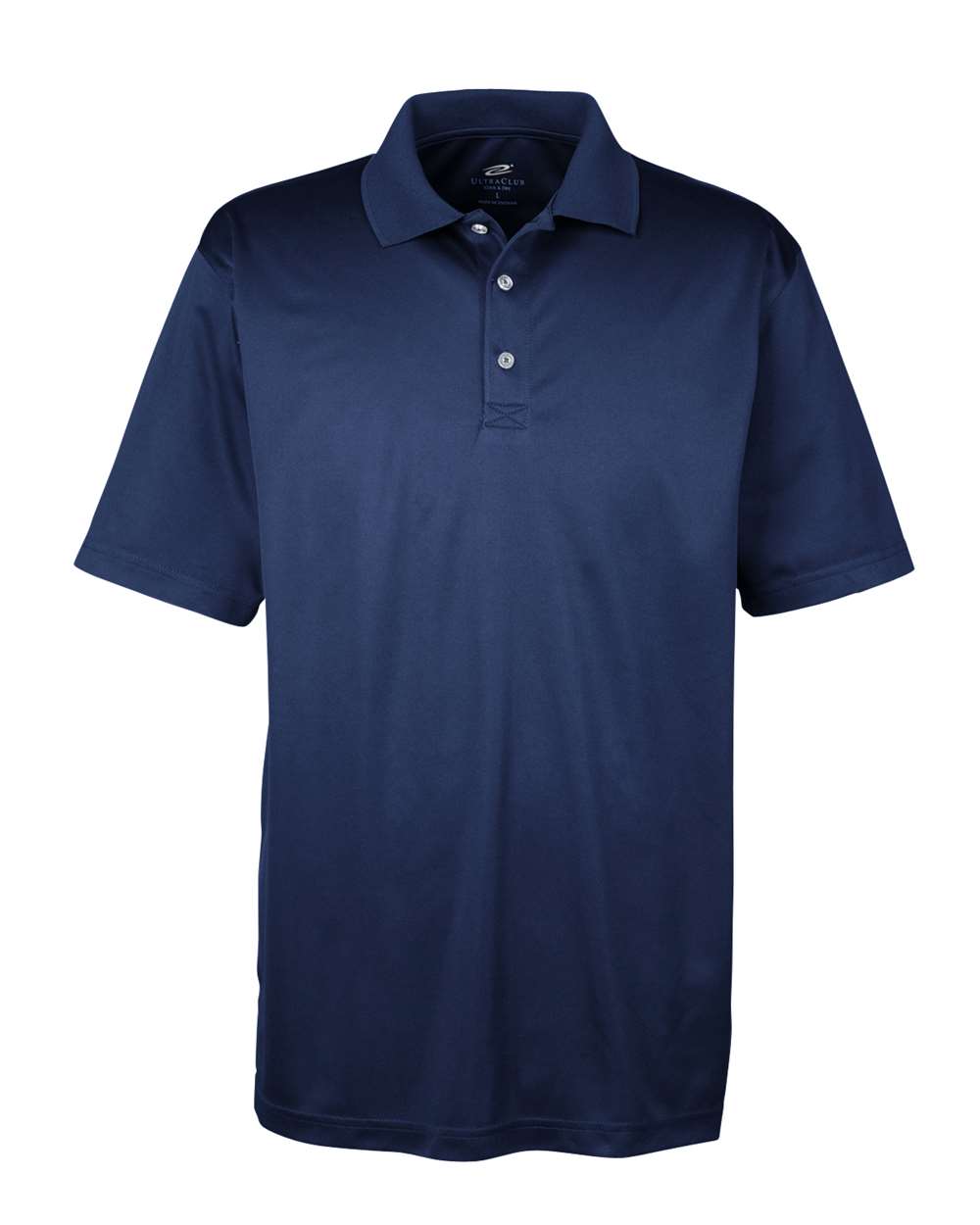 Front View of Navy Men's Cool & Dry Sport Polo - 8405