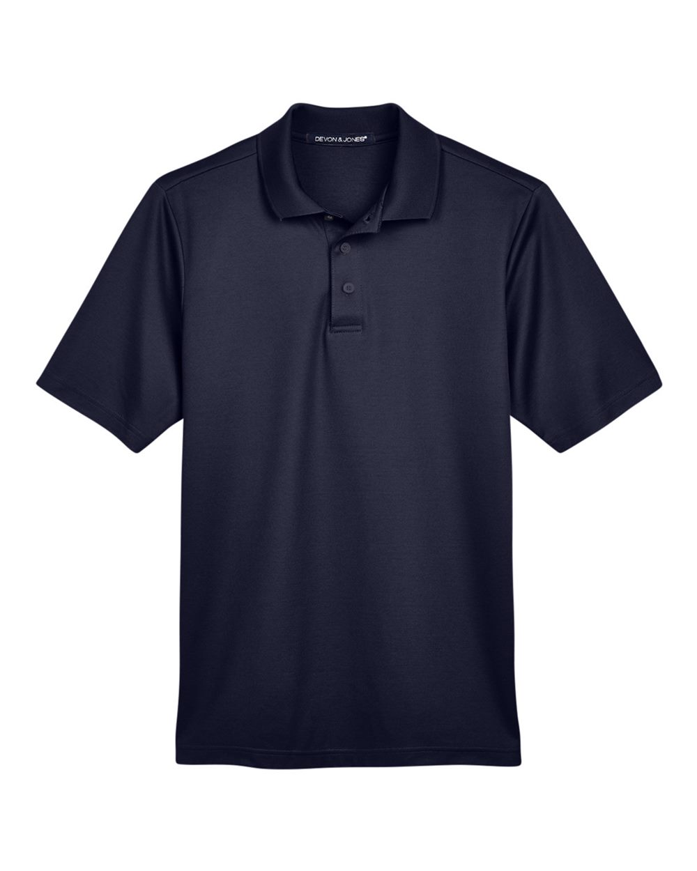 Front View of Navy Men's CrownLux Performance® Tall Plaited Polo - DG20T